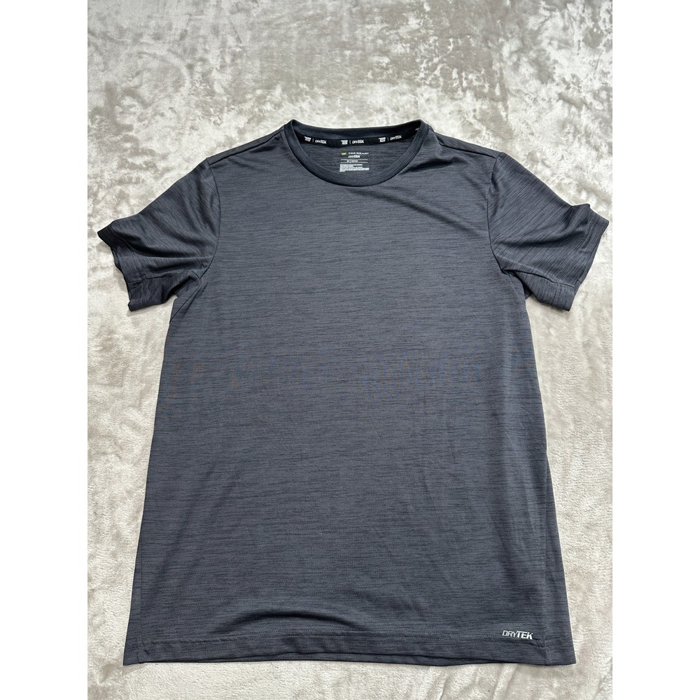 Tek Gear DryTek T-Shirt Mens Size Medium Charcoal Gray Short Sleeve Crew EUC